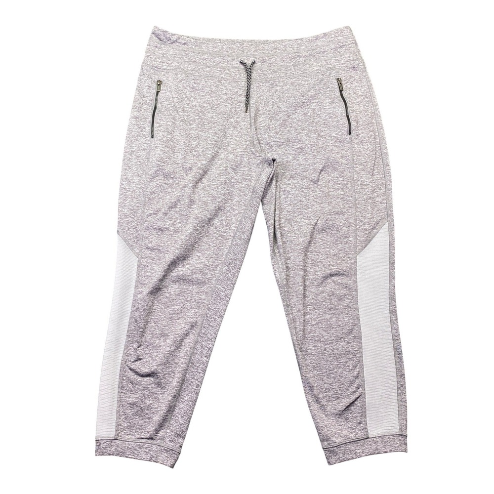Lucy Womens‎ Space Dye Cropped Joggers Purple Gray Mesh Panel Activewear XL
